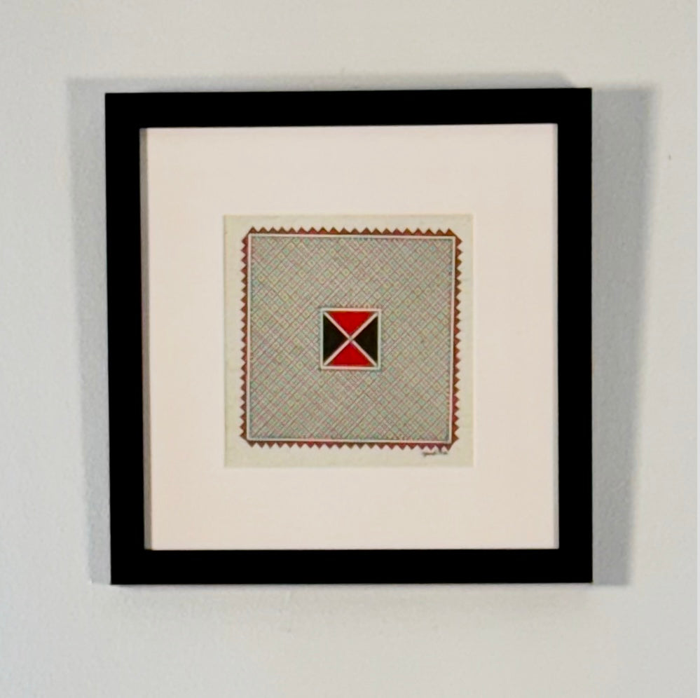 Handcrafted Chittara art wall decor featuring intricate geometric patterns and traditional motifs from Karnataka’s folk heritage.