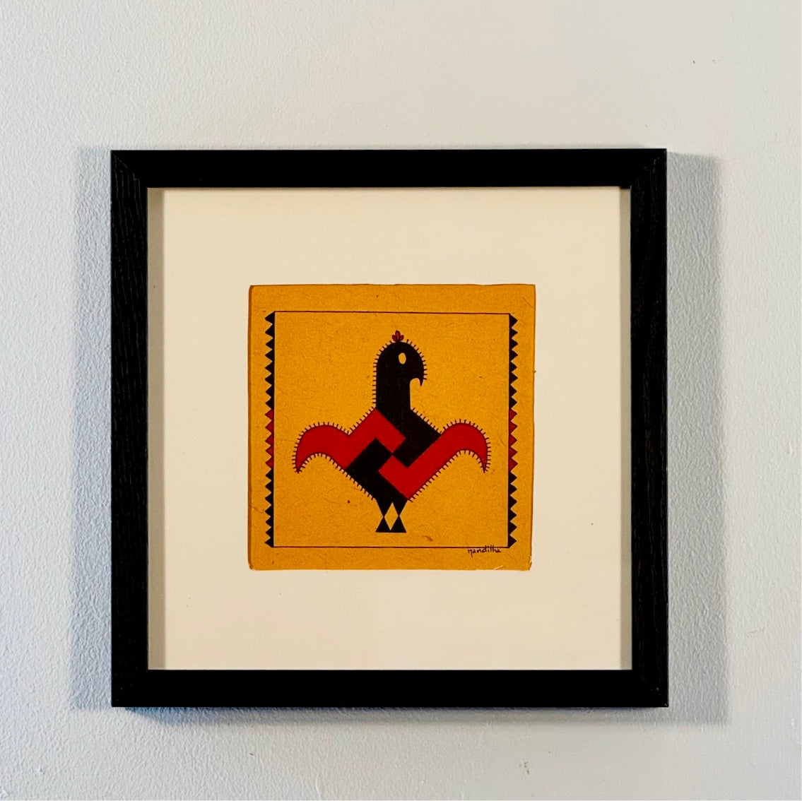 Handcrafted Chittara art wall decor featuring intricate geometric patterns and traditional motifs from Karnataka’s folk heritage.