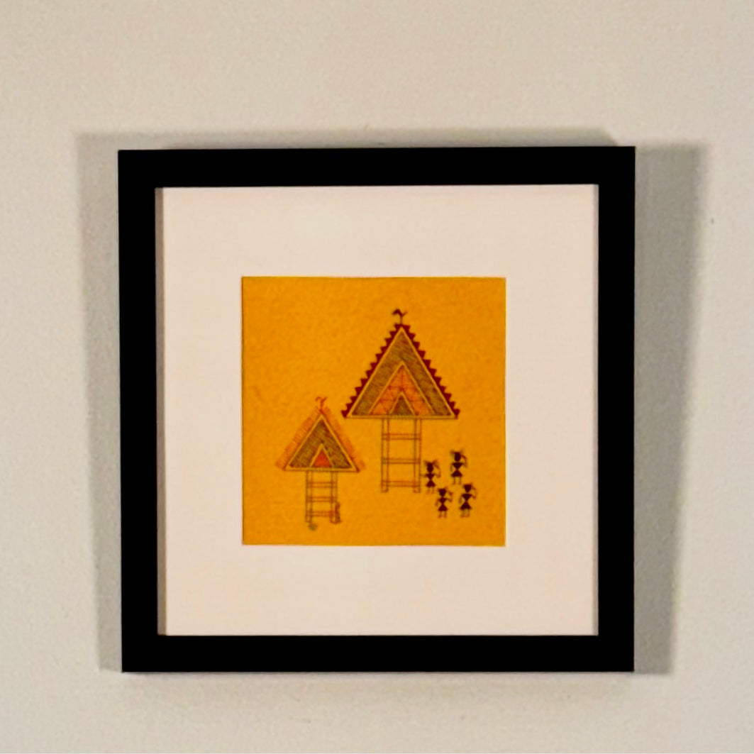 Handcrafted Chittara art wall decor featuring intricate geometric patterns and traditional motifs from Karnataka’s folk heritage.