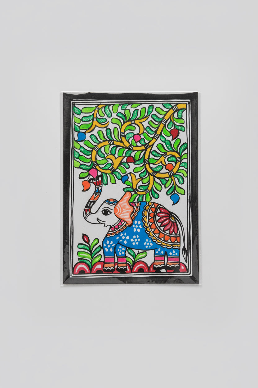 Charming small-sized Madhubani art paintings, featuring intricate hand-painted designs with vibrant colors and traditional motifs. A perfect blend of cultural heritage and artistic beauty to enhance your space.