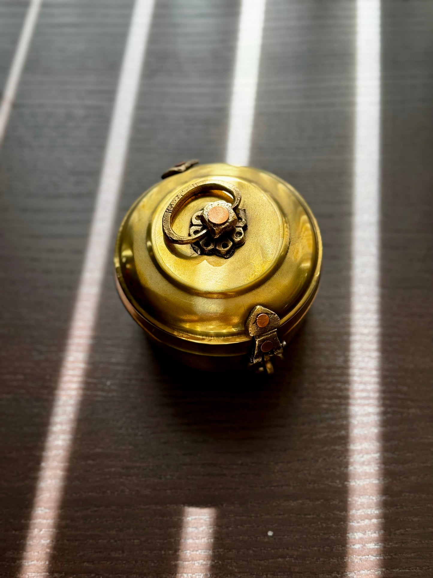 Vintage Brass Engraved Containers with Lids