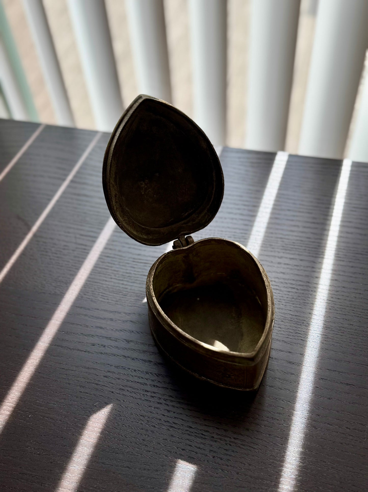 Vintage Brass Engraved Containers with Lids