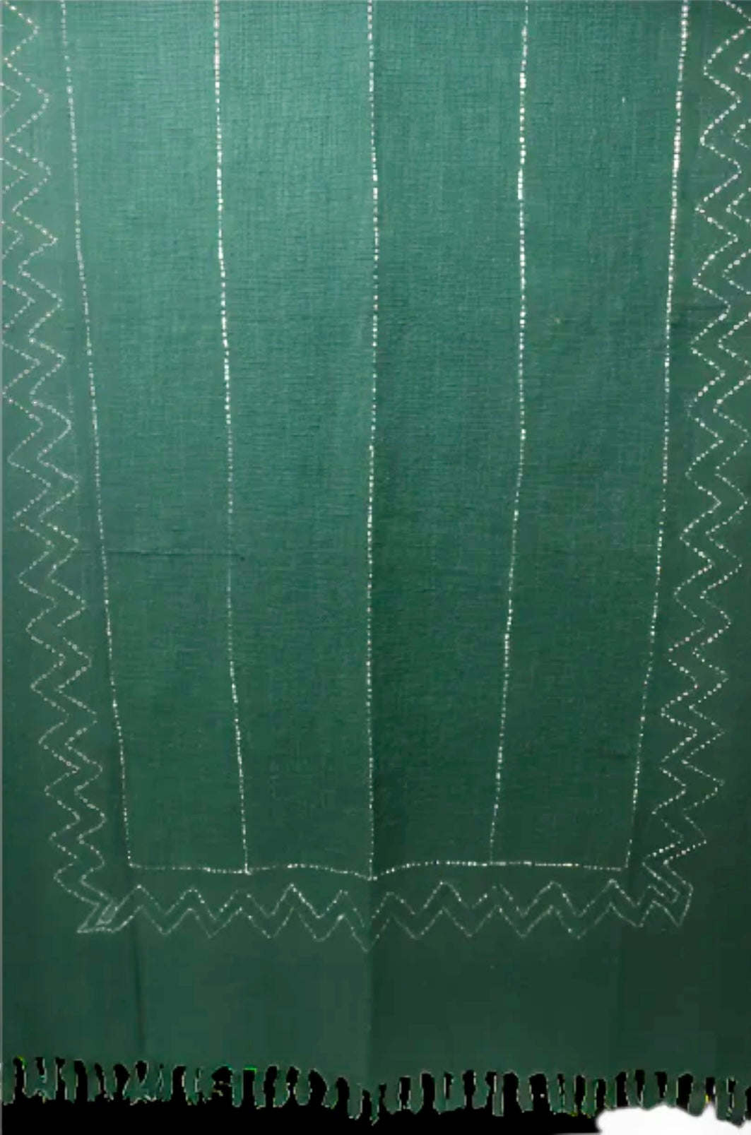 Handcrafted Kantha Handloom throw, featuring intricate running stitch embroidery on soft, woven fabric. A beautiful blend of tradition and comfort, perfect for adding warmth and cultural charm to your space.