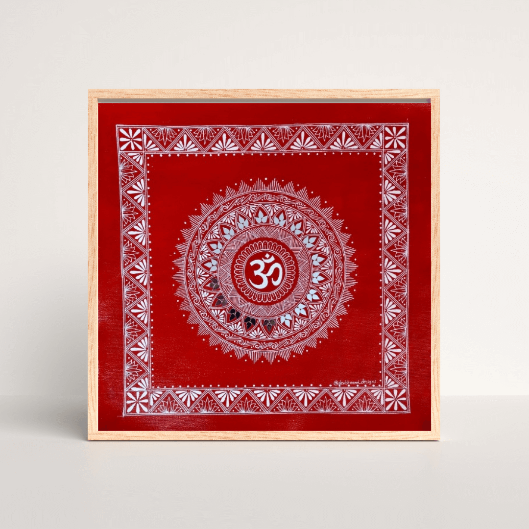 Handcrafted Aipan art, intricate folk design from Uttarakhand for home décor.