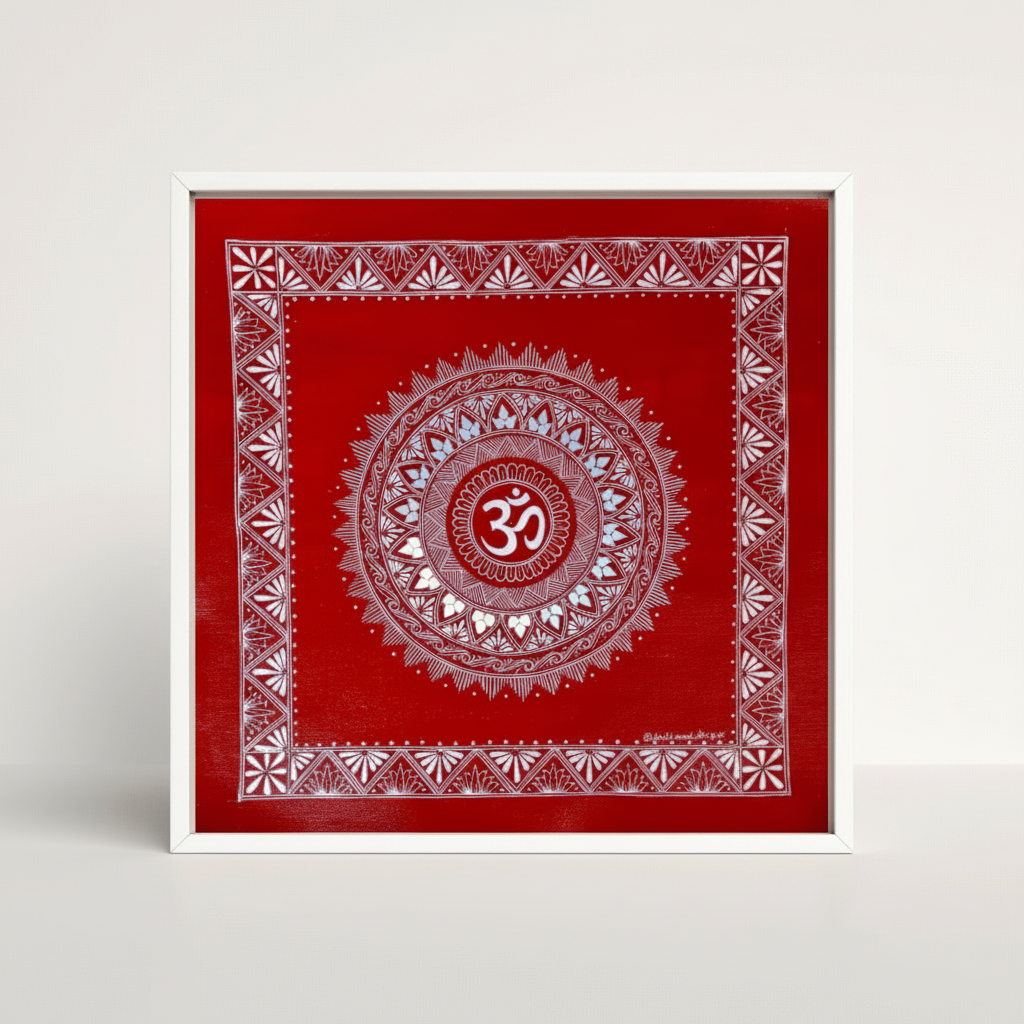 Handcrafted Aipan art, intricate folk design from Uttarakhand for home décor.