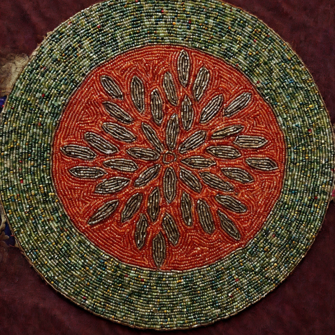 Beaded placemats/chargers, featuring intricate beadwork that adds a touch of elegance and cultural richness to your dining table decor.