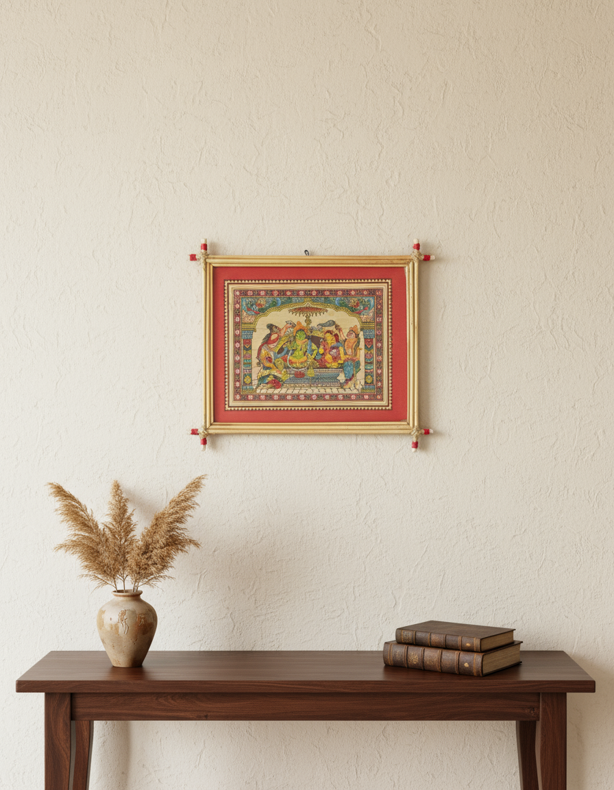 Authentic Pattachitra art, hand-painted with traditional Indian motifs from Odisha.