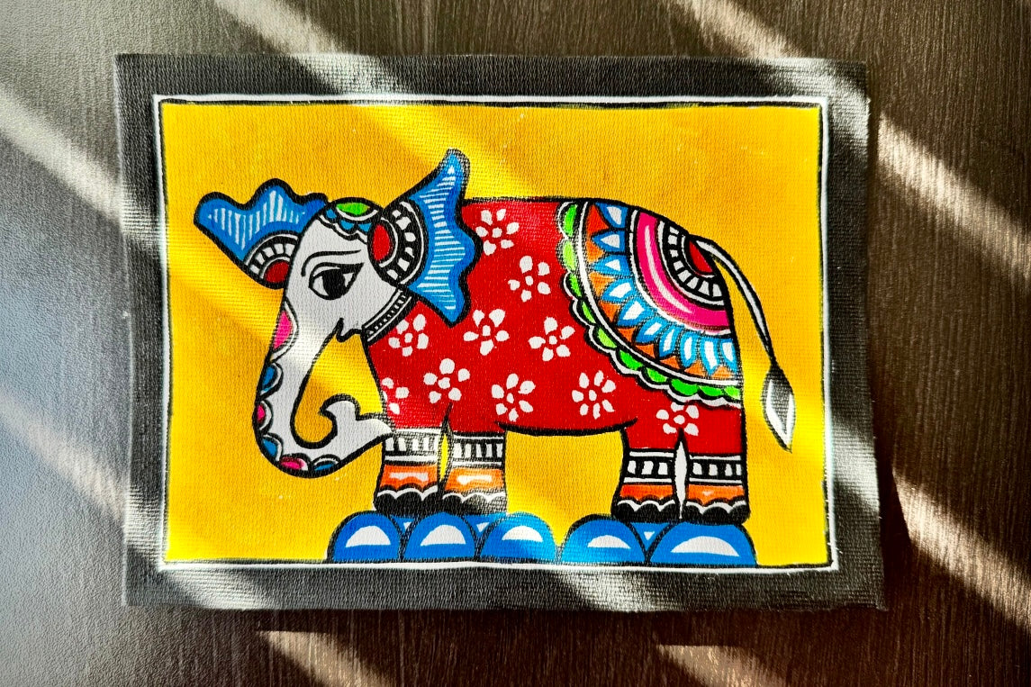 Charming small-sized Madhubani art paintings, featuring intricate hand-painted designs with vibrant colors and traditional motifs. A perfect blend of cultural heritage and artistic beauty to enhance your space.