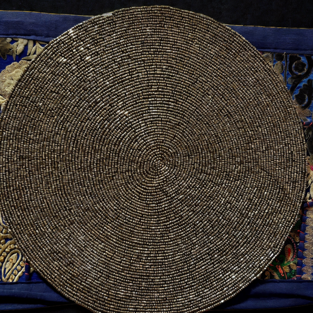 Beaded placemats/chargers, featuring intricate beadwork that adds a touch of elegance and cultural richness to your dining table decor.