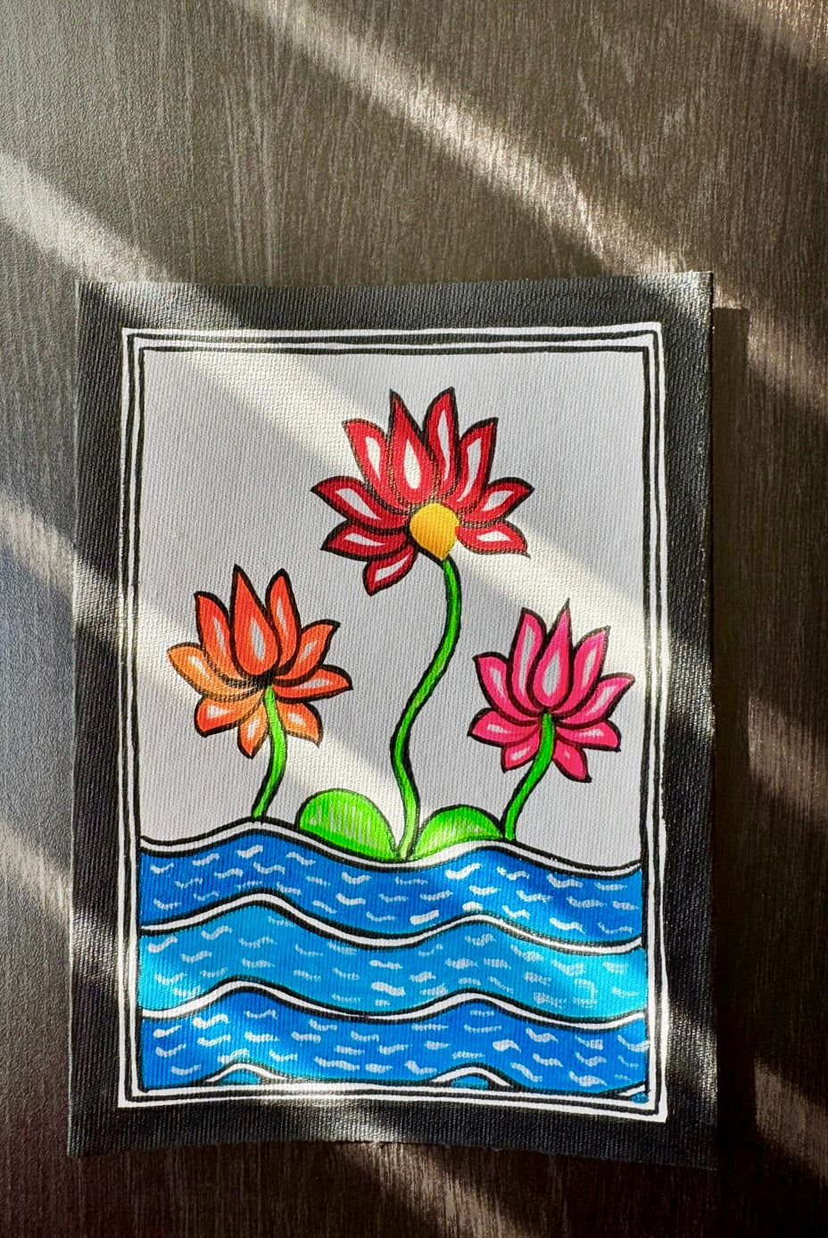 Charming small-sized Madhubani art paintings, featuring intricate hand-painted designs with vibrant colors and traditional motifs. A perfect blend of cultural heritage and artistic beauty to enhance your space.