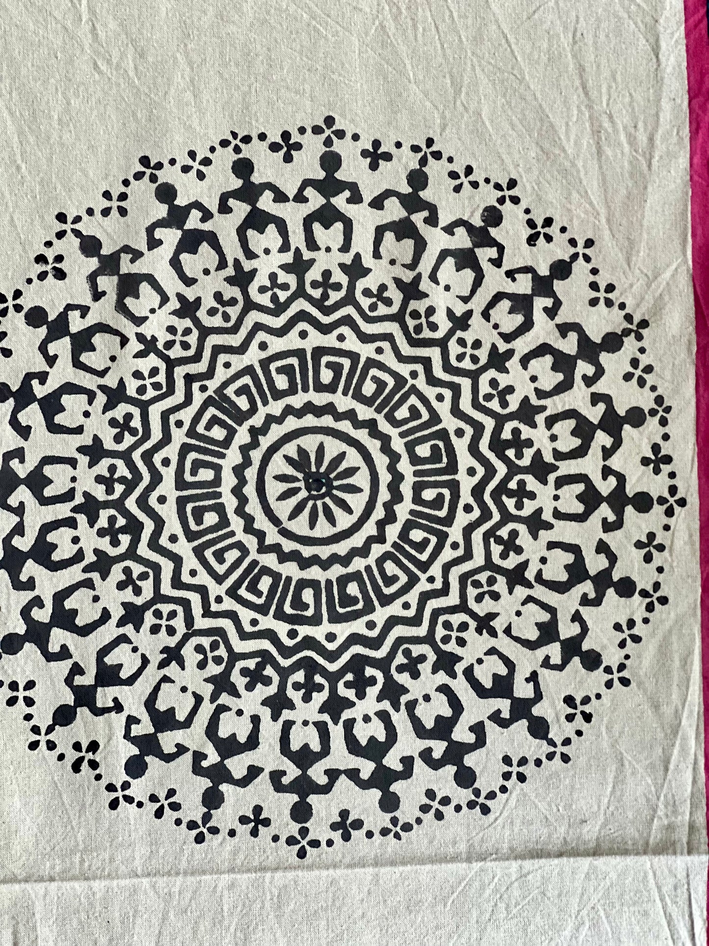 Pure cotton hand block printed table runner, featuring intricate patterns and vibrant colors, adding a touch of traditional craftsmanship to your dining decor.
