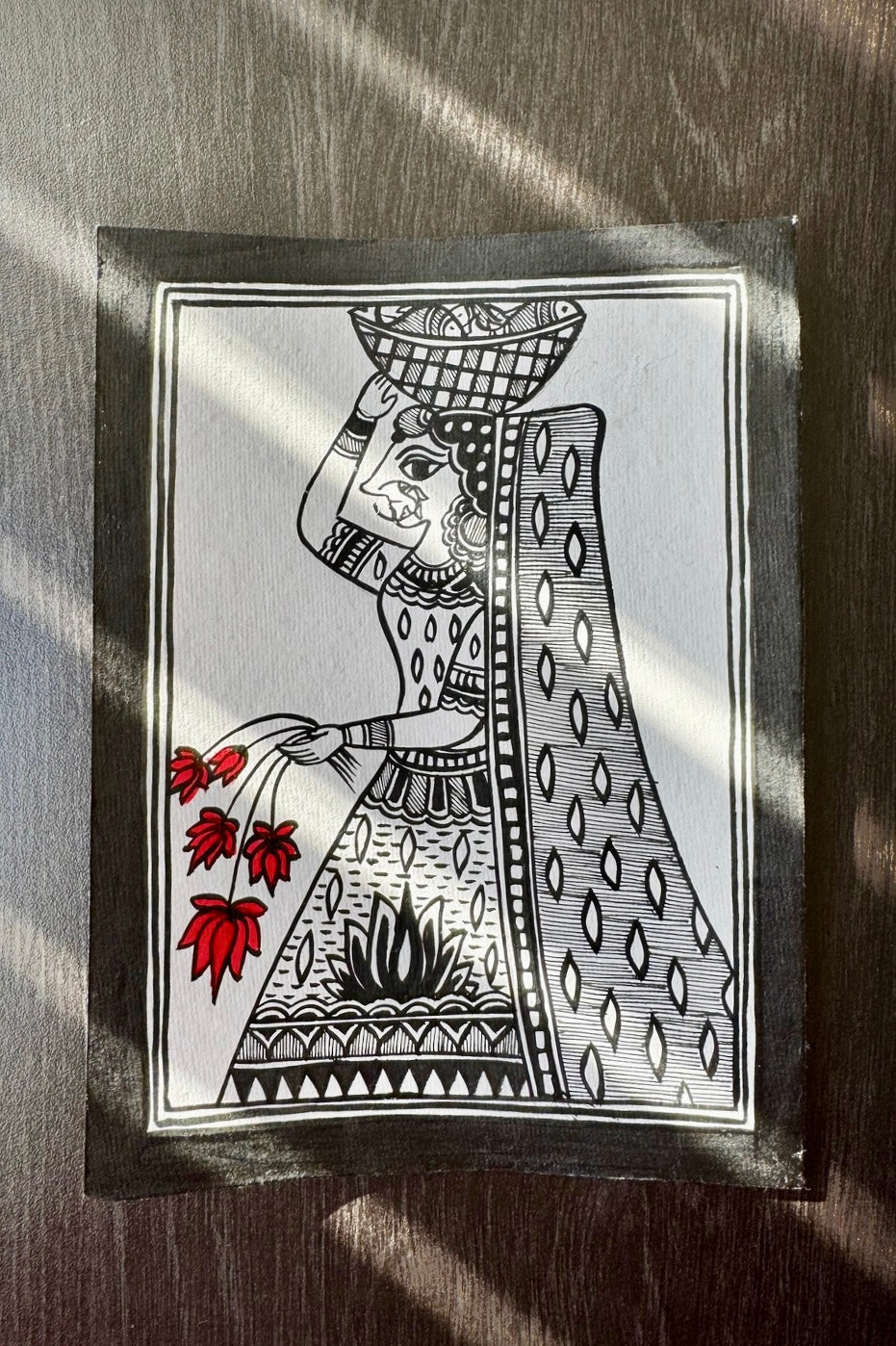 Charming small-sized Madhubani art paintings, featuring intricate hand-painted designs with vibrant colors and traditional motifs. A perfect blend of cultural heritage and artistic beauty to enhance your space.