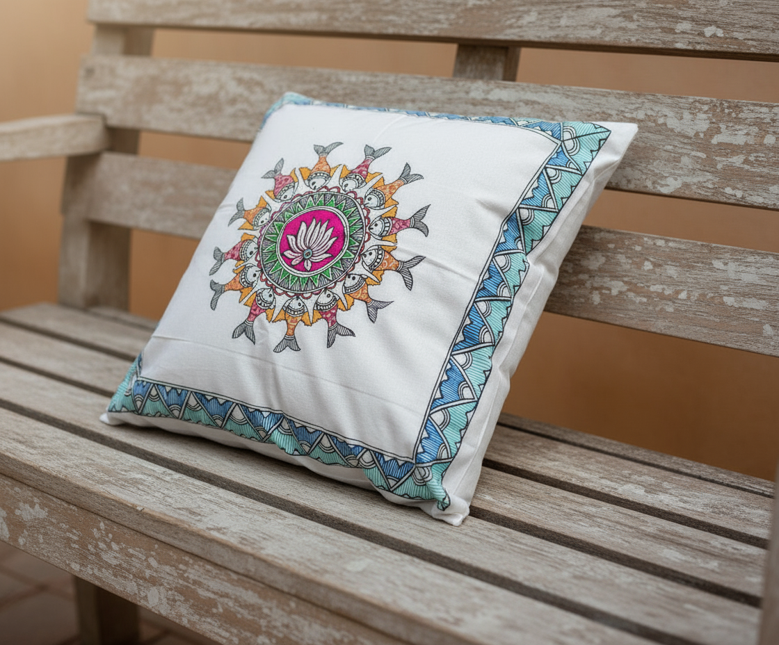 Manjari - Madhubani Art Collection showcasing vibrant hand-painted designs featuring elephants and intricate patterns.