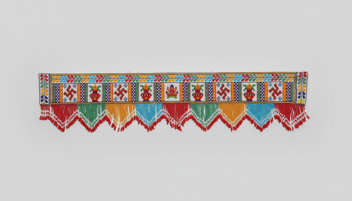 Decorative border with colorful patterns on a light gray background
