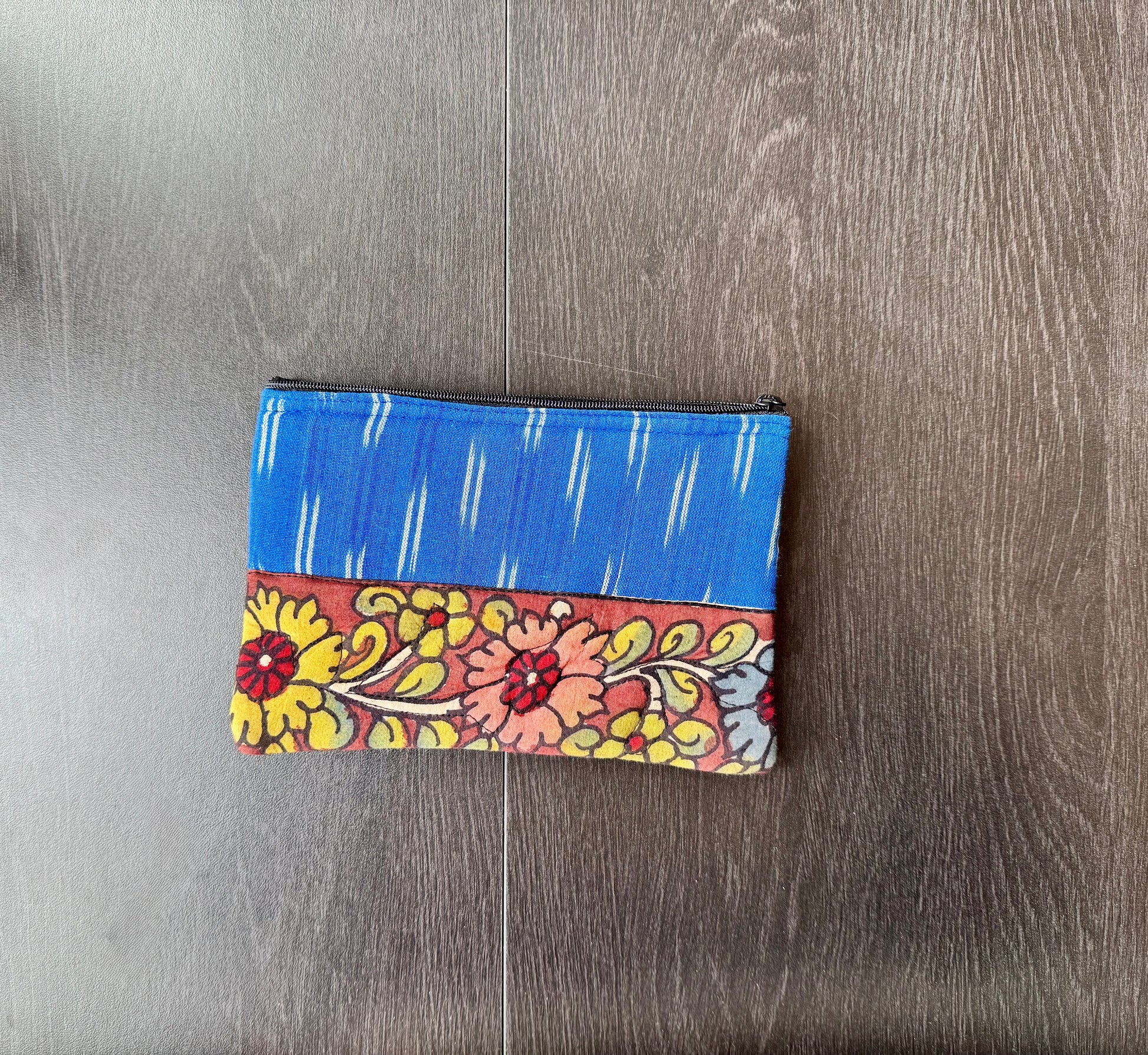 Blue Kalamkari make up pouch