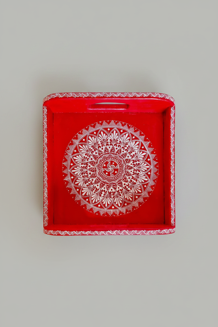 Aipan Art on Tray - Authentic Art