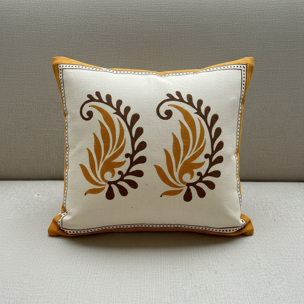 Hand Block Printed Cushion Cover from Gujarat