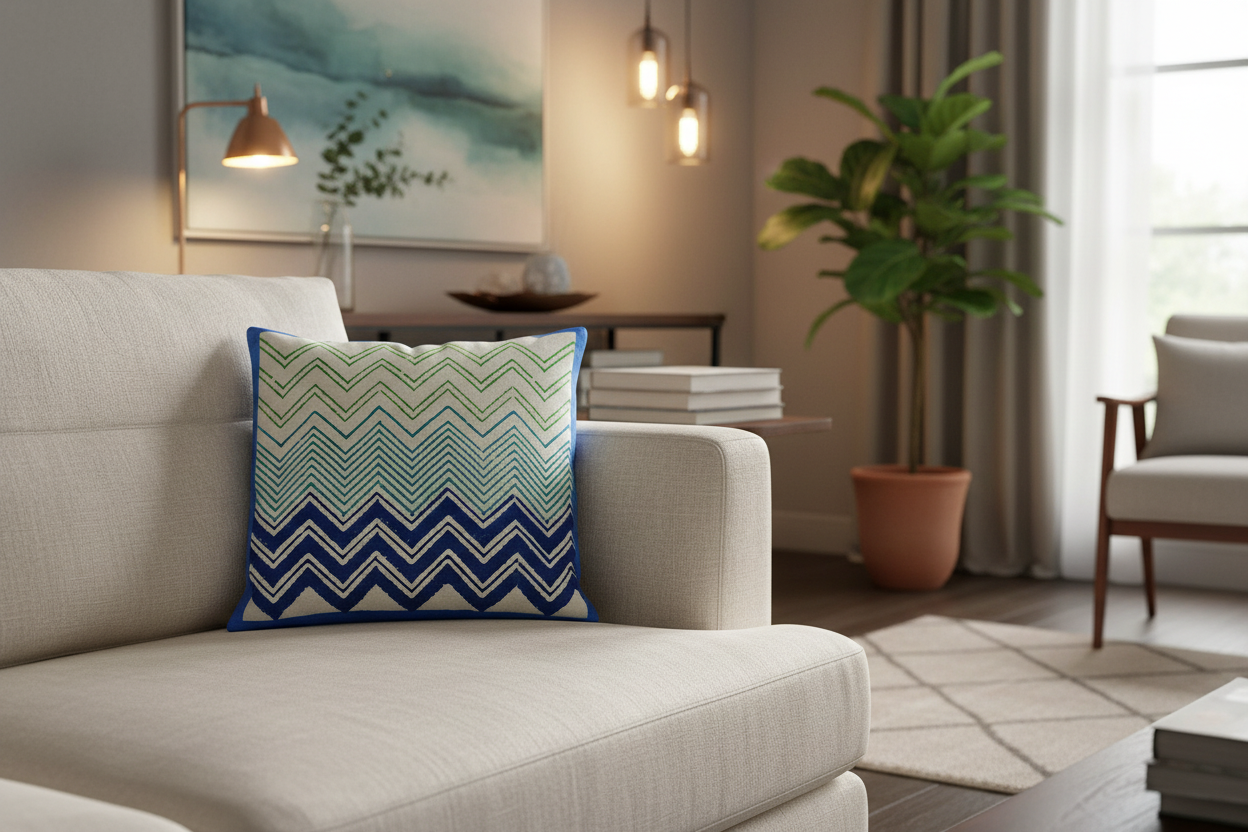 Hand Block Printed Cushion Cover from Gujarat