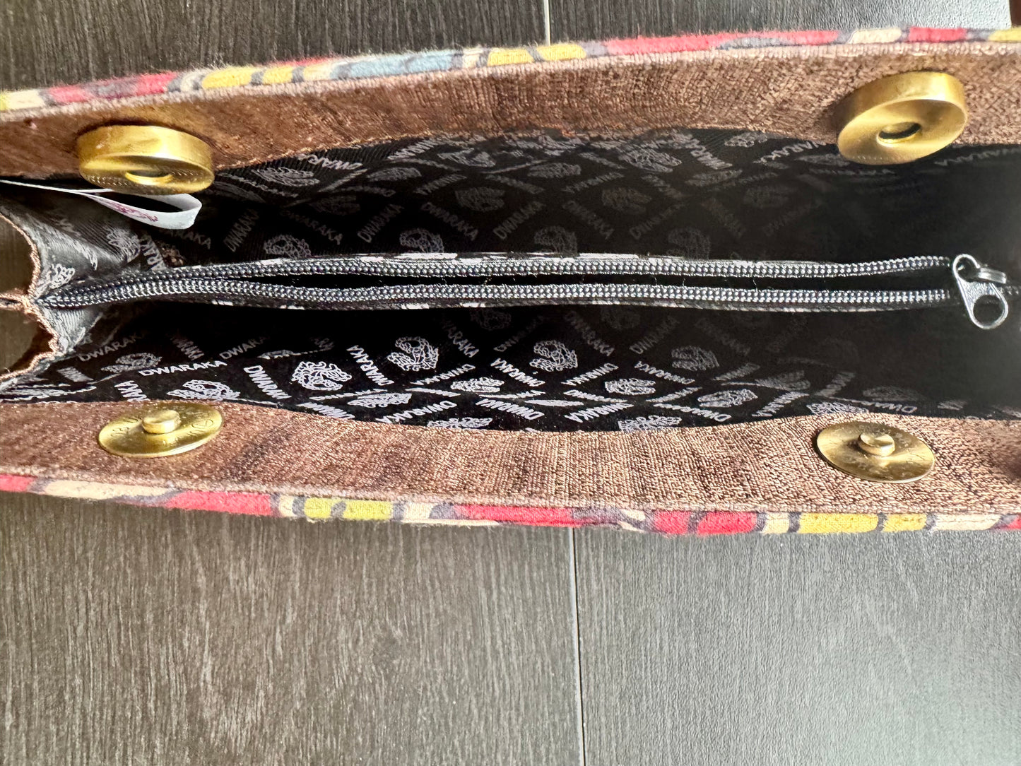 Inside view of evening bag