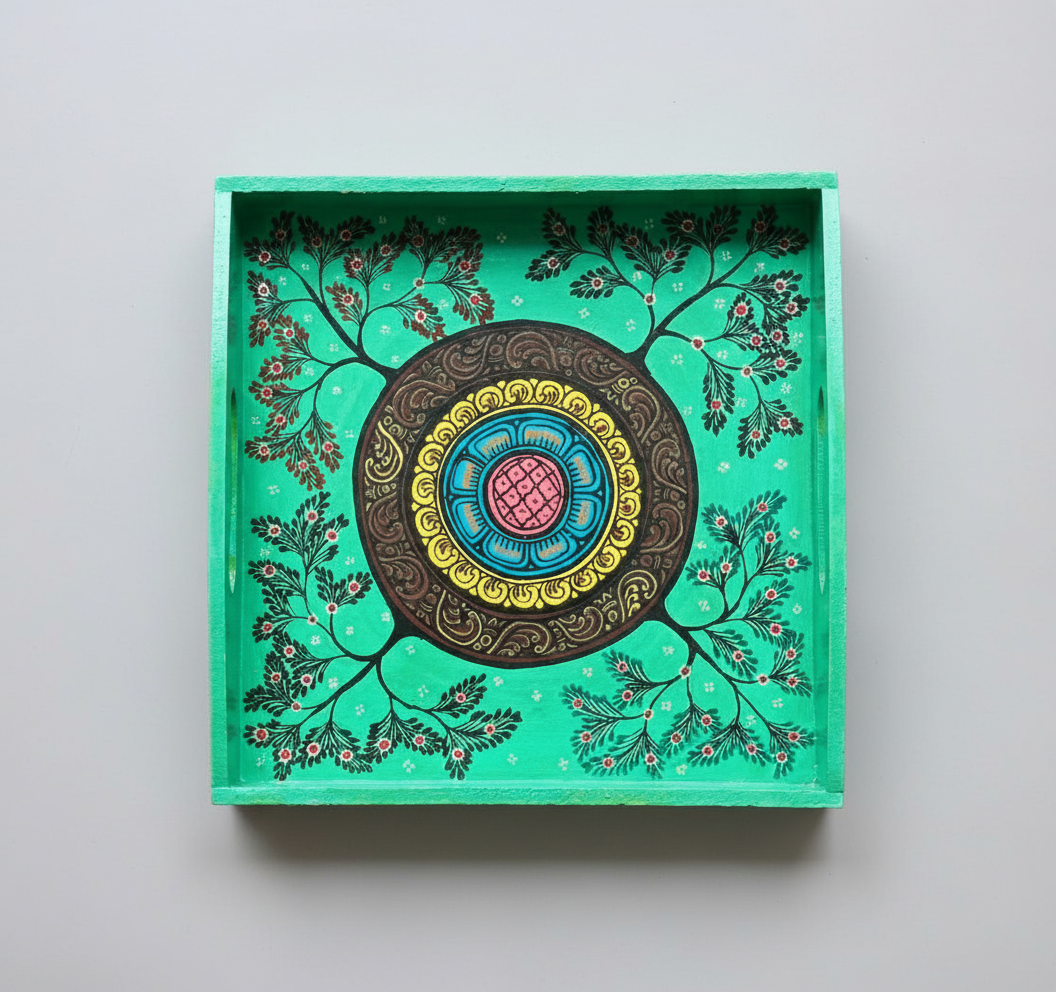 Decorative box with intricate design on a light gray background