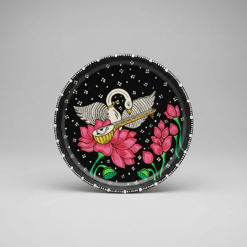 Pattachitra Art Wooden Plates – Indian Artisan Decor